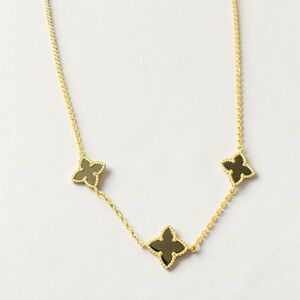 Adina Eden Gold Clover Motif Necklace